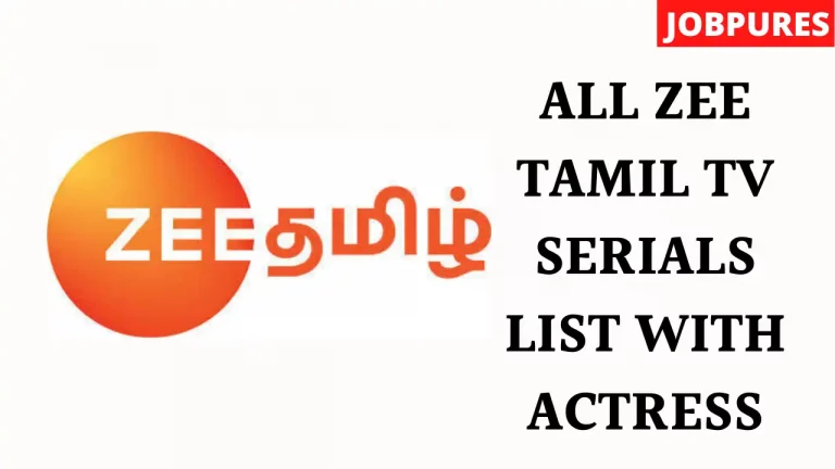 All Zee Tamil TV Serials Cast With Actress Names and Images List